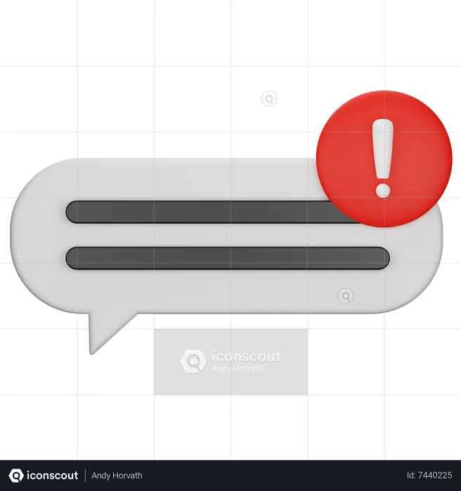 Warning Chat  3D Icon