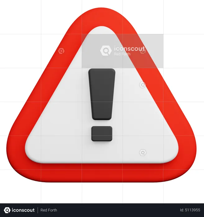 Warning Comic Sign  3D Icon