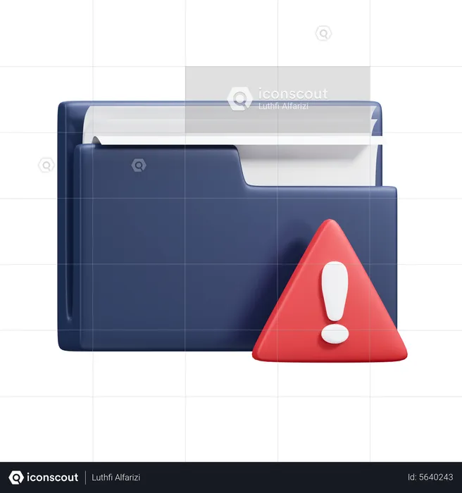 Warning File  3D Icon