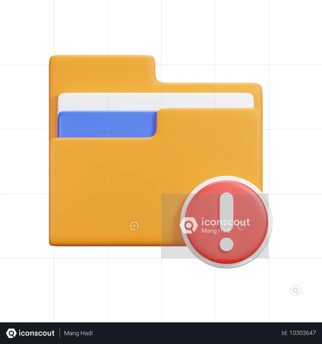 警告フォルダ  3D Icon