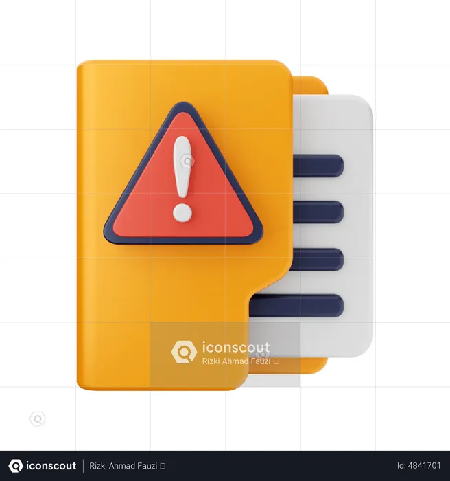 Warning Folder  3D Icon