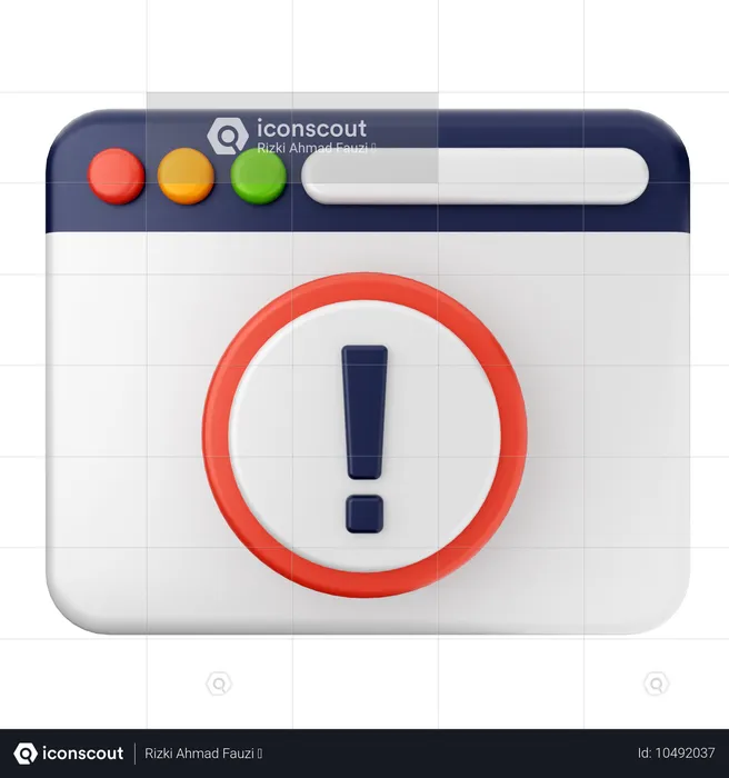 Warning Internet Security  3D Icon