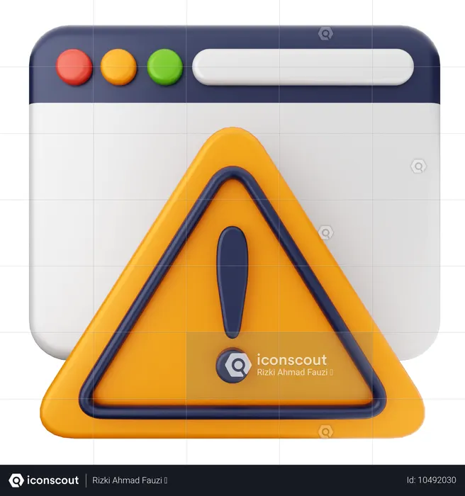 Warning Internet Security  3D Icon
