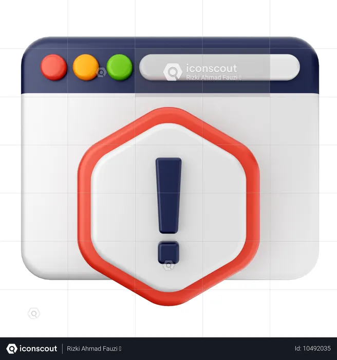 Warning Internet Security  3D Icon