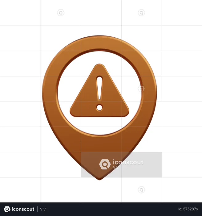 Warning location  3D Icon