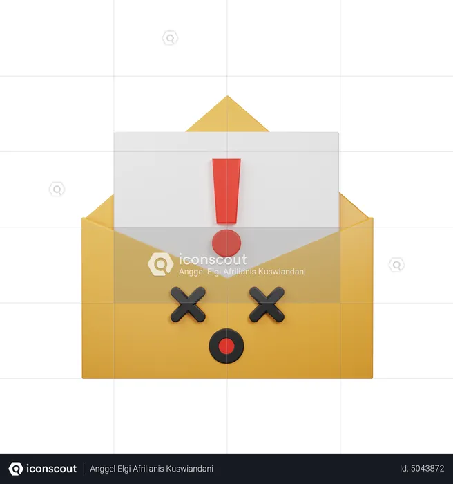 Warning Mail Emoji 3D Icon