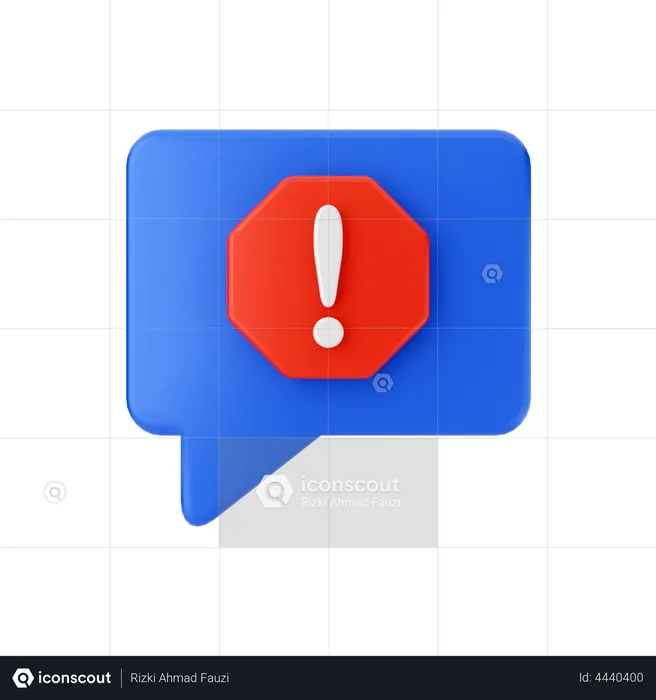 Warning Message  3D Illustration