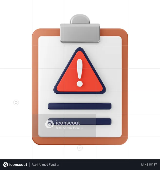 Warning Report  3D Icon