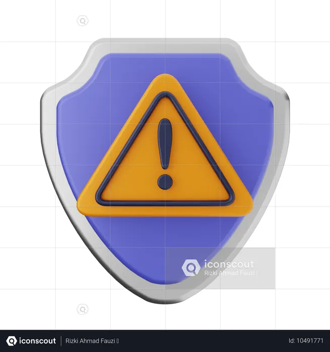 Warning Shield Protection  3D Icon