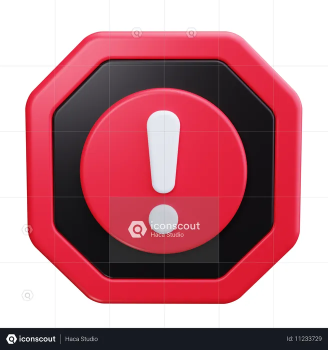 Warning Sign  3D Icon