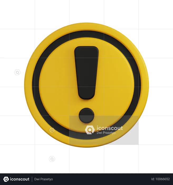 Warning sign circle  3D Icon