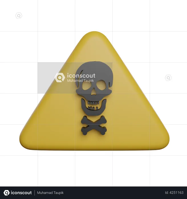 Warning Skull  3D Illustration
