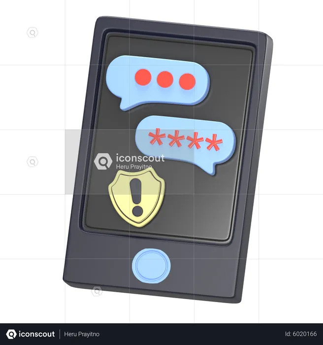 Warning Spam chat  3D Icon