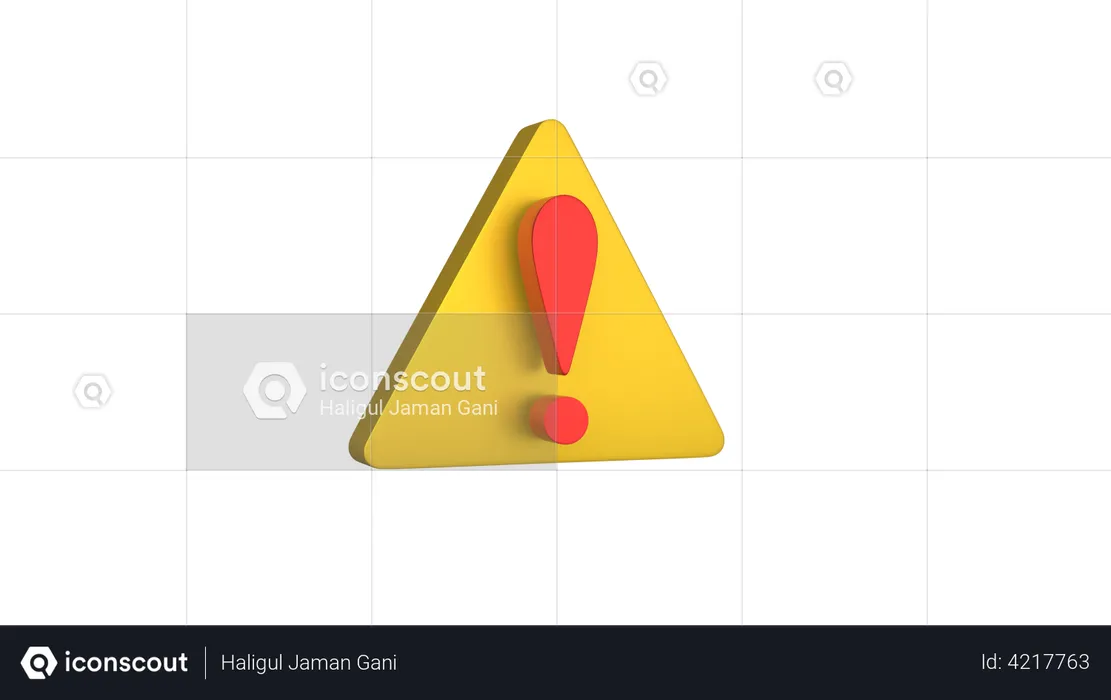 Warning Symbol Icon  3D Illustration