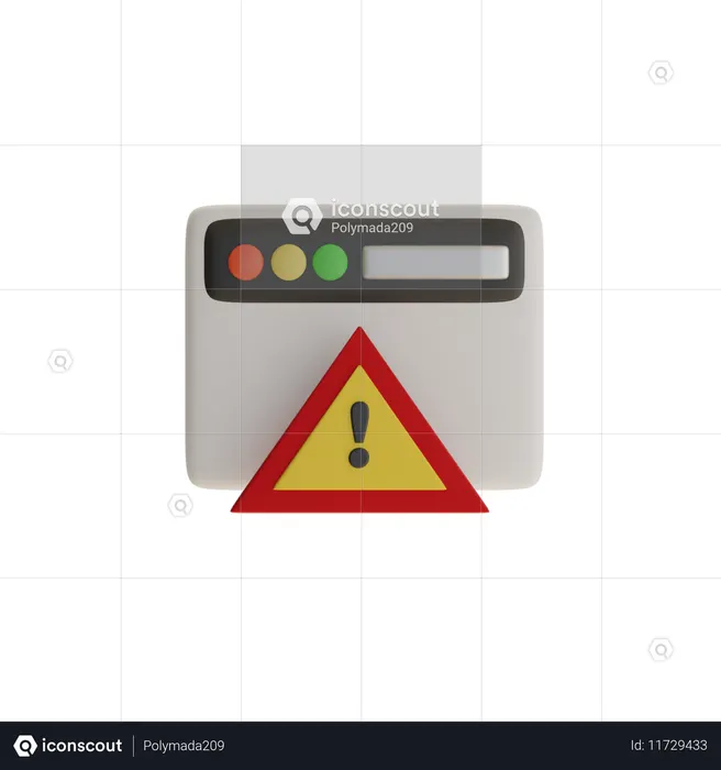 Warning Tab Alert  3D Icon