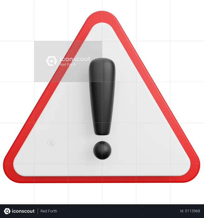 Warning Triangle Sign  3D Icon