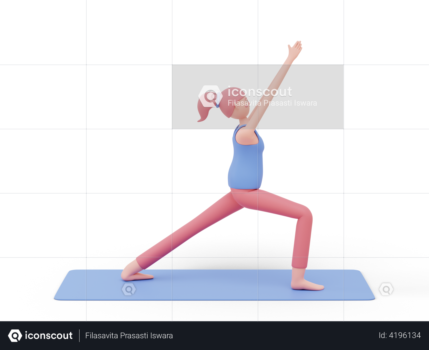 Yoga warrior pose woman indoors Stock Vector Images - Alamy