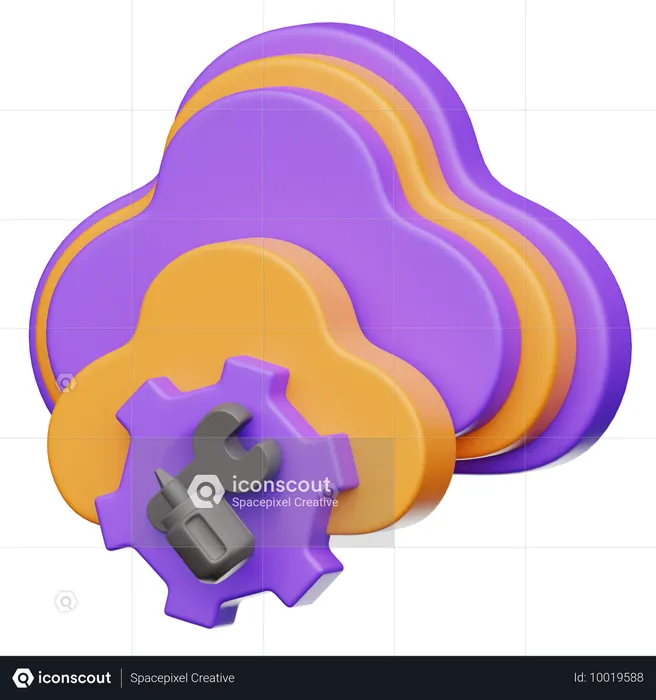 Wartung Cloud-Computing  3D Icon