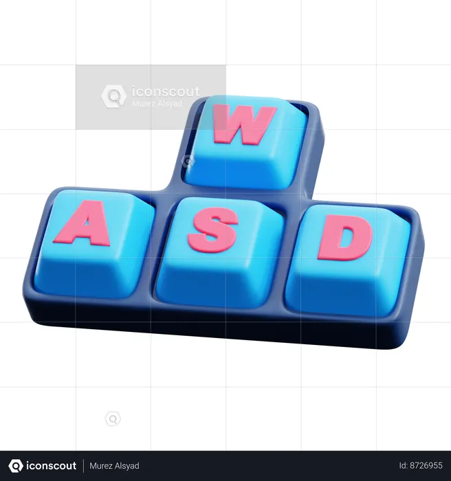 Wasd Button  3D Icon