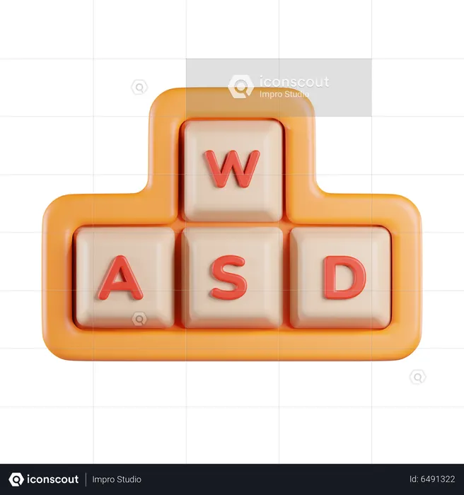 WASD Button  3D Icon