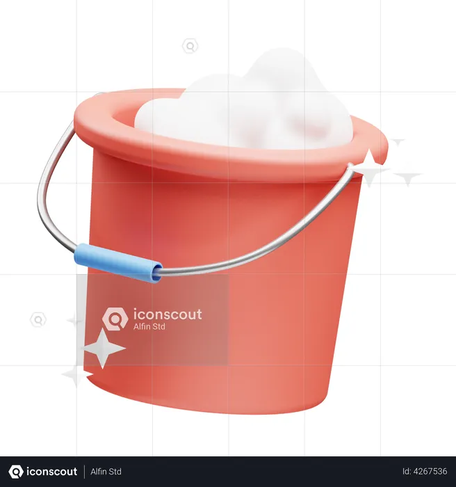 Washing Bucket  3D Illustration