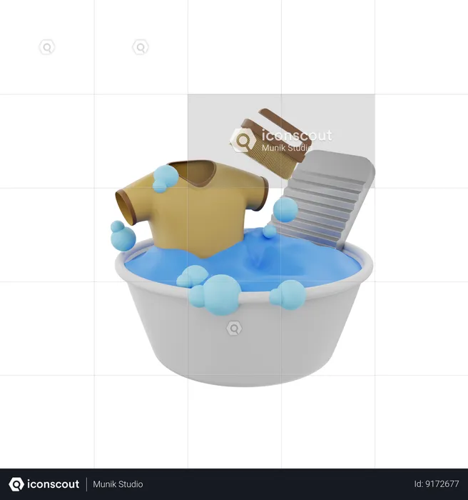 Washing Clothes  3D Icon
