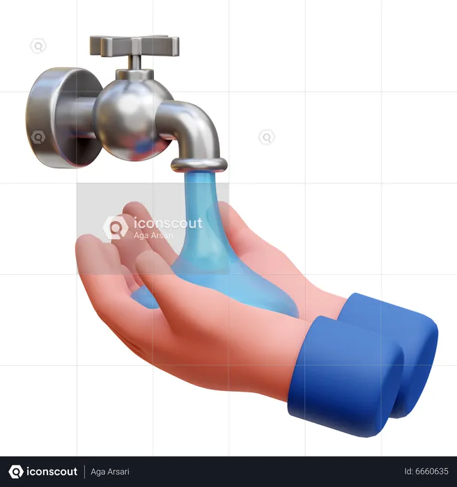 手を洗う  3D Icon