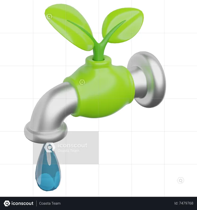 Wasser sparen  3D Icon