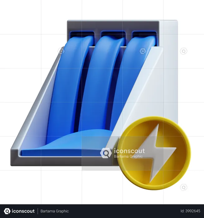 Wasserkraft  3D Icon