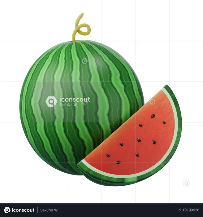 Wassermelone 3D-Symbol  3D Icon