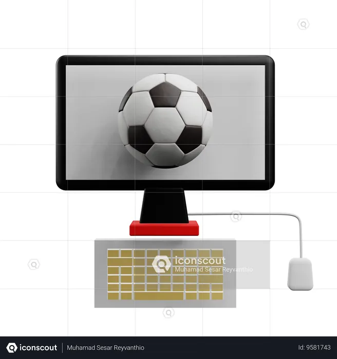 Watch Live Football Match  3D Icon