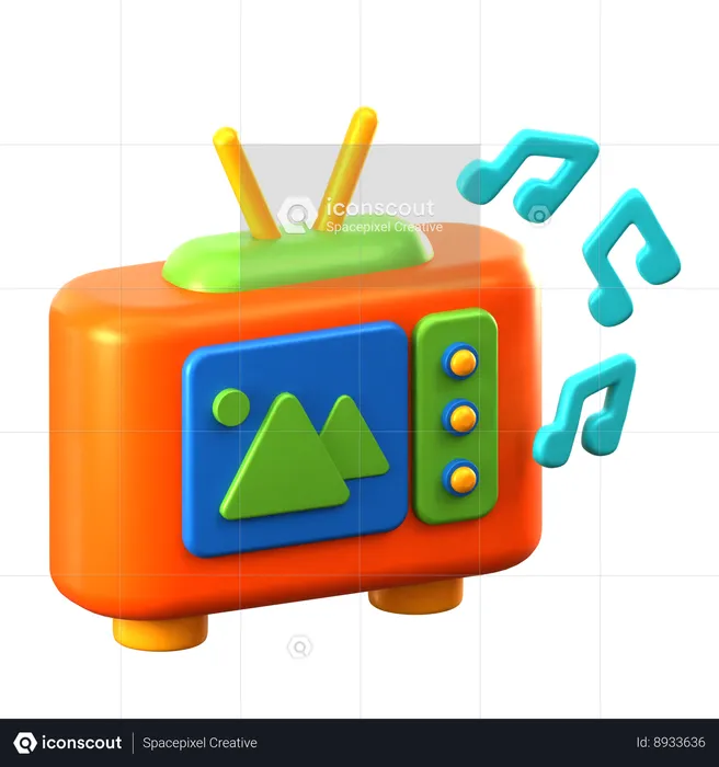 Watch TV  3D Icon