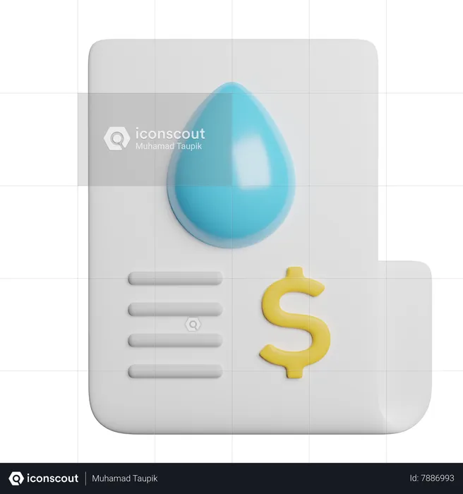Water Bill  3D Icon