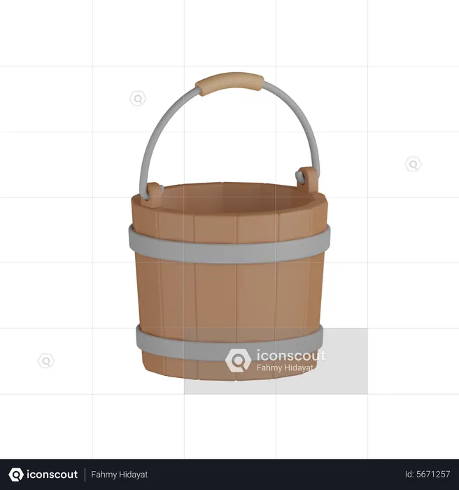 Water Bucket  3D Icon