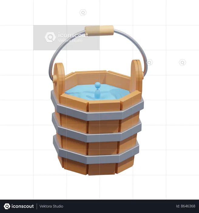 Water Bucket  3D Icon