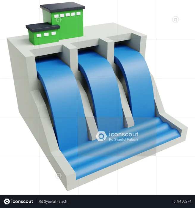Water Dam  3D Icon