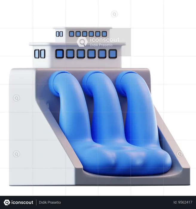 Water Dam  3D Icon