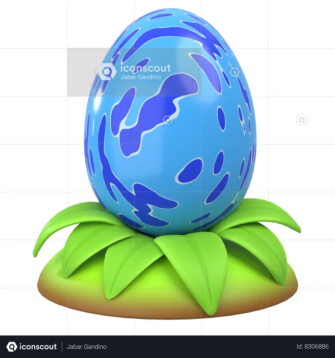 Water Dragon Egg  3D Icon