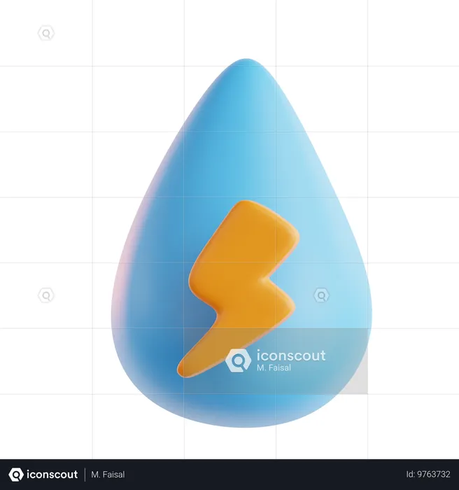 Water energy  3D Icon