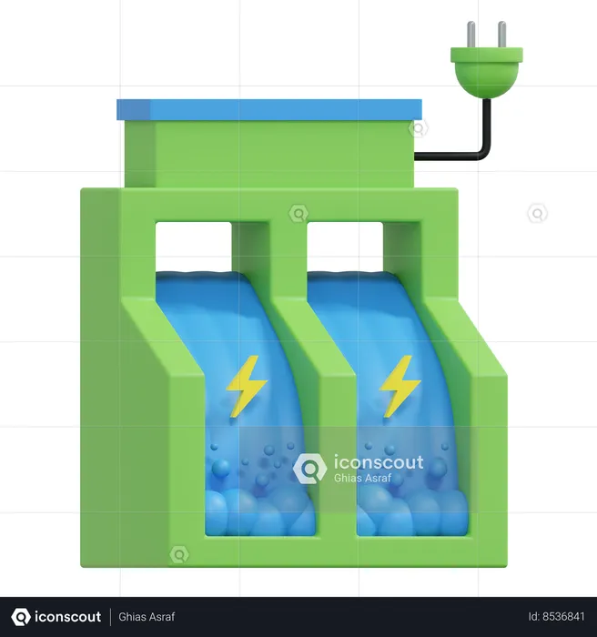Water Energy Power Plant  3D Icon