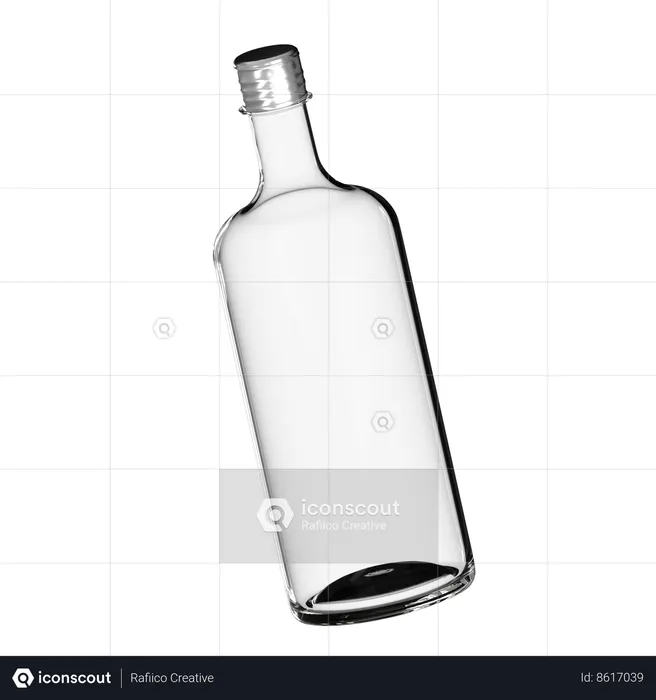 Water Glass Bottle  3D Icon