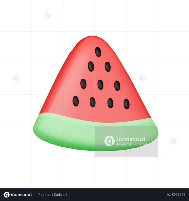 Water Melon Slice  3D Icon