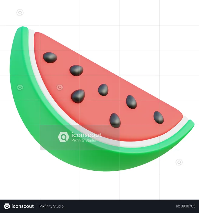 Water Melon Slice  3D Icon