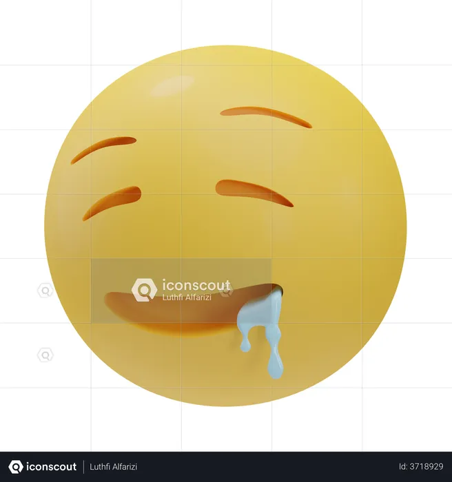 Water Mouth Emoji 3D Illustration