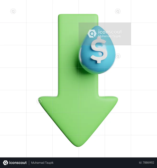 Water Price Drop  3D Icon