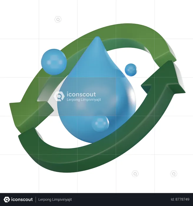 Water Recycle  3D Icon