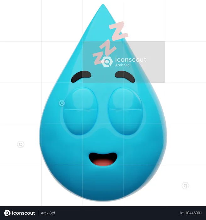 물 속에서 잠자는 이모티콘 Emoji 3D Icon