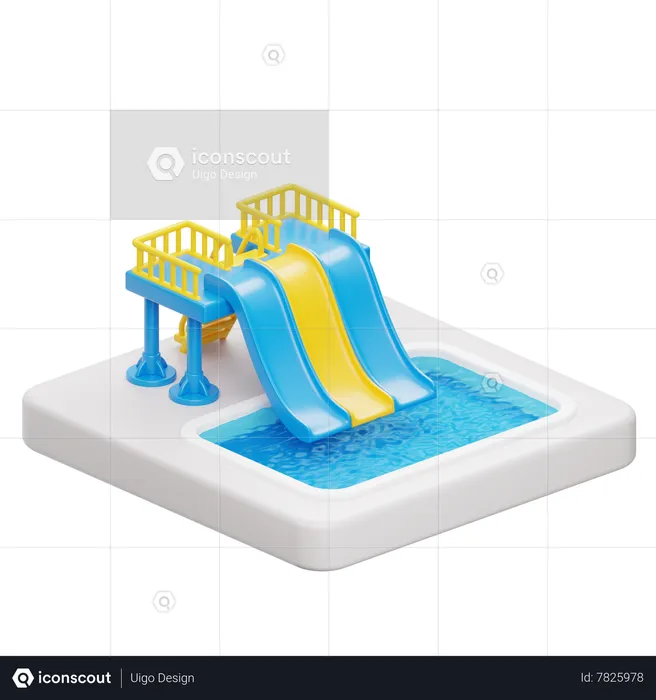 Water Slide  3D Icon