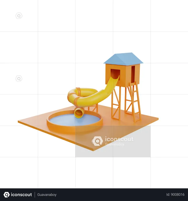 Water Slider  3D Icon
