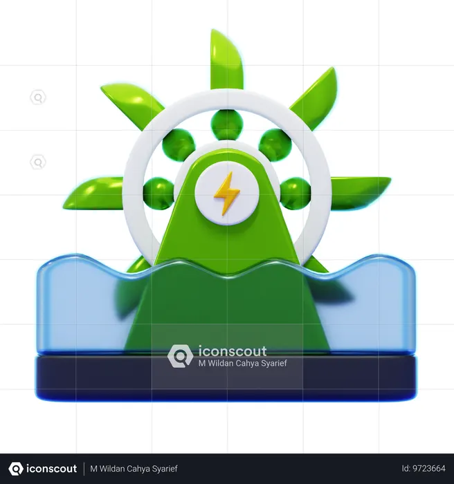 수력 터빈  3D Icon